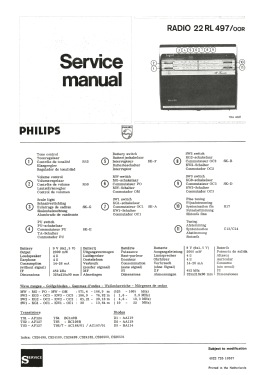 22RL497 /00R ; Philips; Eindhoven (ID = 2802617) Radio