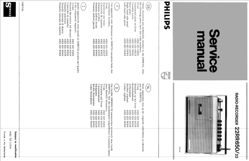 22RR650 /22; Philips; Eindhoven (ID = 1863909) Radio