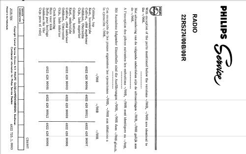 22RS274 /00S /00B /00R; Philips; Eindhoven (ID = 1508331) Radio