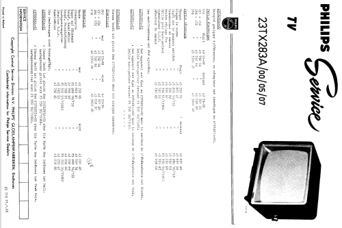 23TX283A /00 /05 /07; Philips; Eindhoven (ID = 1511242) Television