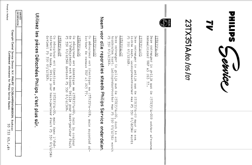 23TX351A /00 /05 /07 /76; Philips; Eindhoven (ID = 1510121) Fernseh-E