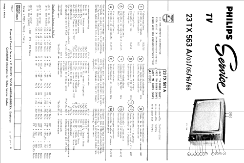 23TX563A /16 /66; Philips; Eindhoven (ID = 1514474) Television