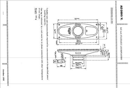 3 X 8 inch Oval Standard Loudspeaker AD3880 /X4 /X8 /X15; Philips; Eindhoven (ID = 2414999) Speaker-P