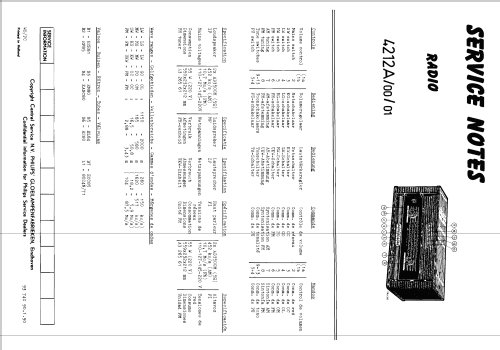 4212A /00 /01 ; Philips; Eindhoven (ID = 2222607) Radio