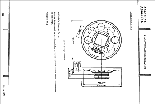 4 inch Square Standard Loudspeaker AD4470 /Y4 /Y8 /Y15 /Y25; Philips; Eindhoven (ID = 2415127) Speaker-P