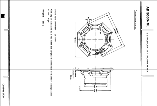 5 inch Octagonal High Quality Loudspeaker AD5060 /M4 /M8; Philips; Eindhoven (ID = 2419300) Speaker-P