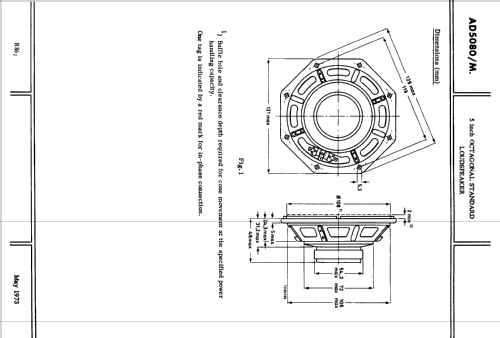 5 inch Octagonal Standard Loudspeaker AD5080 /M4 /M8 /M15 /M25; Philips; Eindhoven (ID = 2419311) Speaker-P