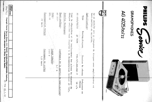 AG4025 /00 /22; Philips; Eindhoven (ID = 621237) Sonido-V