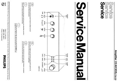 Amplifier 22AH302L /00 /05; Philips; Eindhoven (ID = 1754409) Ampl/Mixer