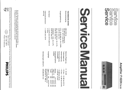 Amplifier F 4224 /00 /05; Philips; Eindhoven (ID = 2039949) Verst/Mix