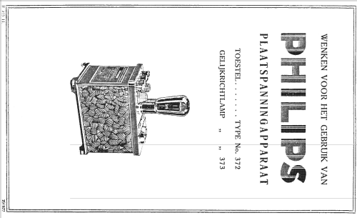 Anodenspannungsapparat 372; Philips; Eindhoven (ID = 1159598) Aliment.