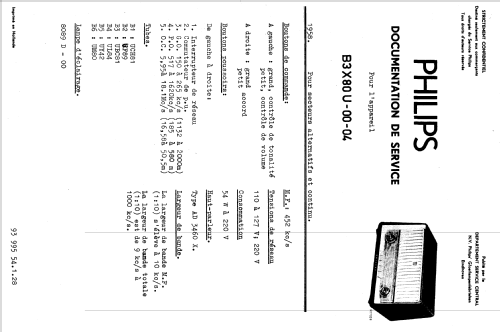 B3X80U /00 /04; Philips; Eindhoven (ID = 1619408) Radio