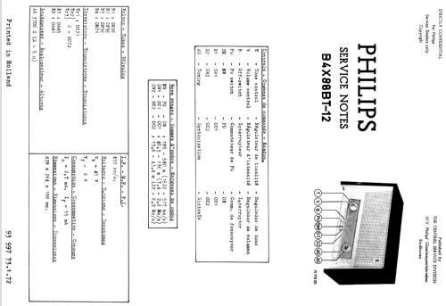 B4X88BT /12; Philips; Eindhoven (ID = 1925036) Radio