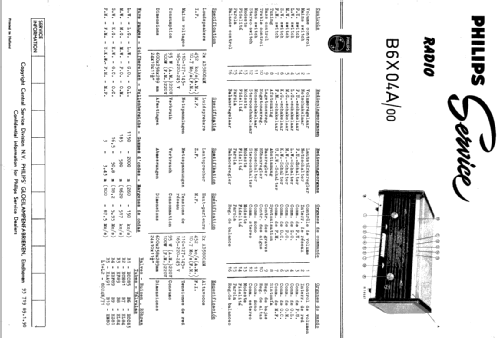 B6X04A /00; Philips Belgium (ID = 1622782) Radio