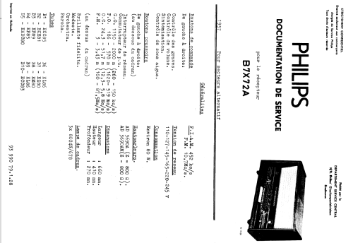 Bi-Ampli B7X72A; Philips Belgium (ID = 1625472) Radio