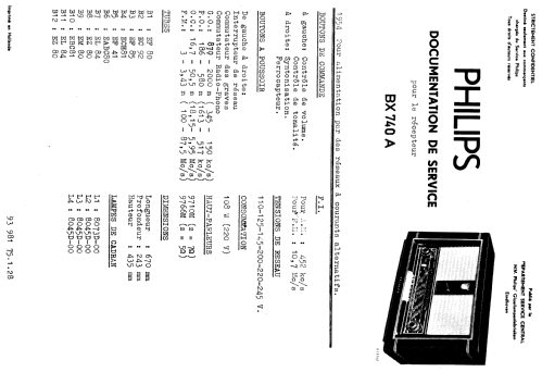 Bi-Ampli BX740A /00; Philips; Eindhoven (ID = 1647169) Radio