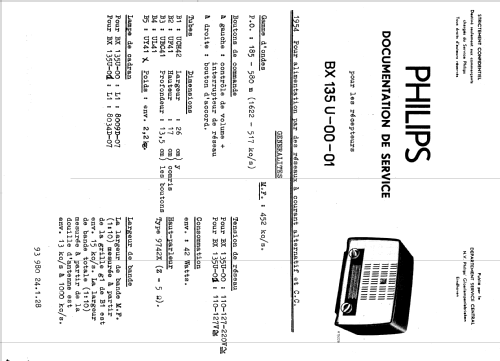 BX135U ; Philips; Eindhoven (ID = 1629701) Radio