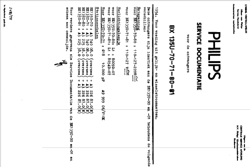 BX135U /71; Philips; Eindhoven (ID = 1630400) Radio