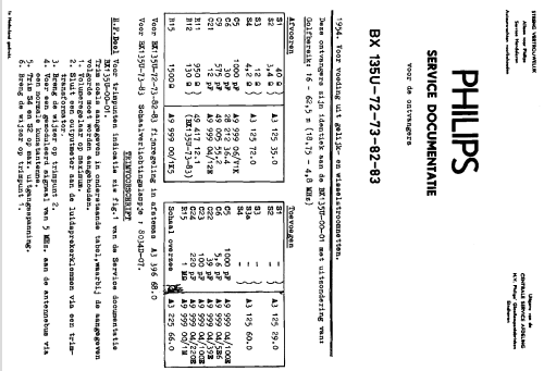 BX135U /72 /82; Philips; Eindhoven (ID = 1630392) Radio