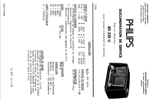 BX230U; Philips; Eindhoven (ID = 1630861) Radio