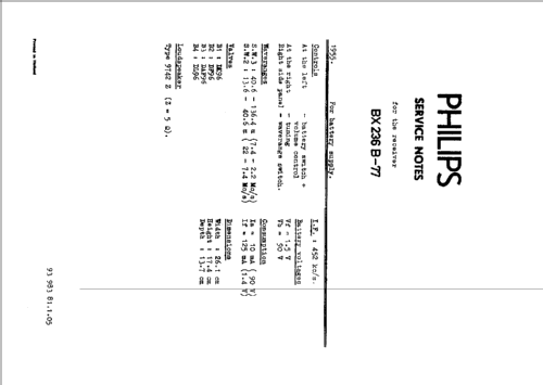 BX236B /77 /97; Philips; Eindhoven (ID = 42041) Radio