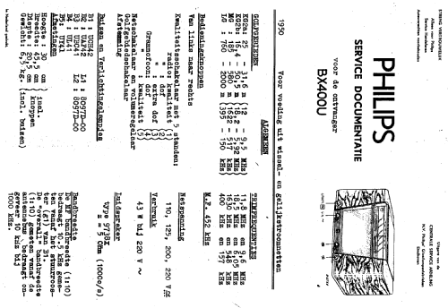BX400U; Philips; Eindhoven (ID = 34770) Radio