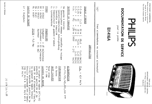 BX416A; Philips; Eindhoven (ID = 2340136) Radio