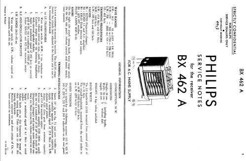 BX462A; Philips; Eindhoven (ID = 1637767) Radio