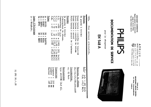 BX548A; Philips Belgium (ID = 1045790) Radio