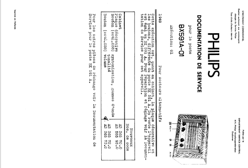 BX591A /01; Philips Belgium (ID = 1517516) Radio