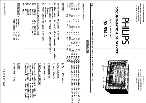 BX594A; Philips; Eindhoven (ID = 1642640) Radio