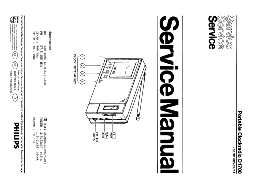 Multi Function LCD Clockradio D-1700 /00; Philips; Eindhoven (ID = 737041) Radio