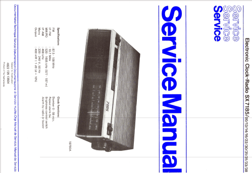 Electronic Clock-Radio SX7185 /00; Philips; Eindhoven (ID = 1142472) Radio