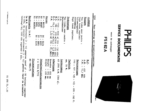 F5X62A; Philips; Eindhoven (ID = 43807) Radio