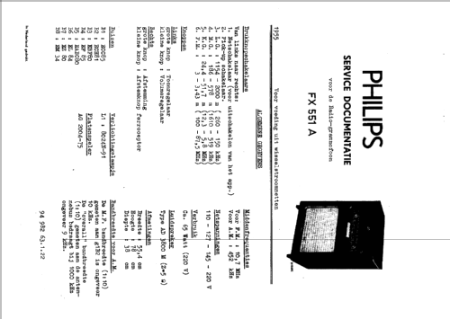 FX551A; Philips; Eindhoven (ID = 48839) Radio
