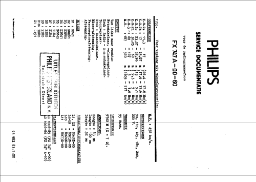 FX747A /00; Philips; Eindhoven (ID = 49418) Radio