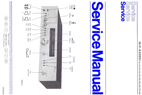 Hi-Fi Amplifier A6393 /38; Philips; Eindhoven (ID = 1117700) Ampl/Mixer