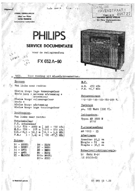 Musiktruhe FX652A/90; Philips; Eindhoven (ID = 2764807) Radio