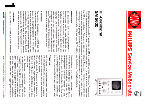 Oscilloscope GM5600; Philips; Eindhoven (ID = 472572) Ausrüstung