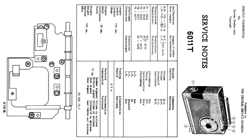 Portable Radio 6011T; Philips; Eindhoven (ID = 1921768) Radio