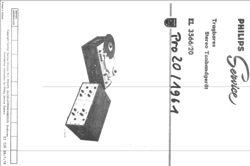 Professional Tape Recorder EL3566 /20; Philips; Eindhoven (ID = 1602467) Sonido-V