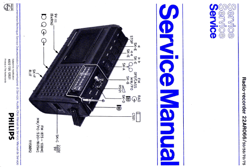 Radio-Recorder 22AR066 /58; Philips; Eindhoven (ID = 1605188) Radio