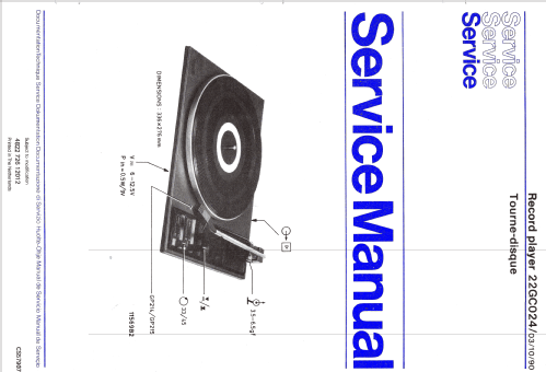 Record Player 22GC024 /03; Philips; Eindhoven (ID = 1123015) R-Player