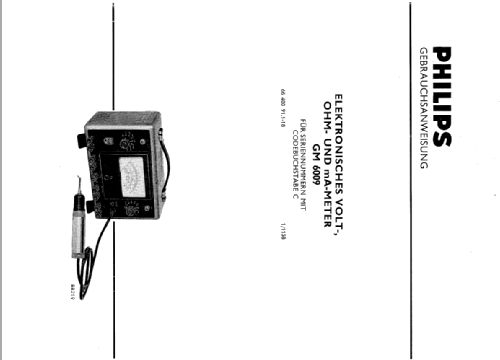 Service-Röhrenvoltmeter GM6009; Philips; Eindhoven (ID = 619063) Equipment