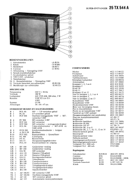 Super-ontvanger 25TX544A; Philips; Eindhoven (ID = 3105354) Television