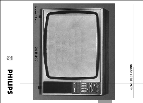 Téléviseur Noir et Blanc Multistandard 24B497 Ch= A13; Philips; Eindhoven (ID = 1640475) Televisión
