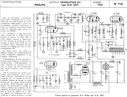 NF-Schwebungsoszillator - Toongenerator GM2307; Philips; Eindhoven (ID = 384602) Ausrüstung