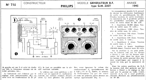 NF-Schwebungsoszillator - Toongenerator GM2307; Philips; Eindhoven (ID = 384604) Ausrüstung