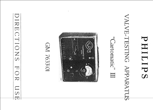 Valve-Tester Cartomatic III GM7633/01; Philips; Eindhoven (ID = 120246) Equipment