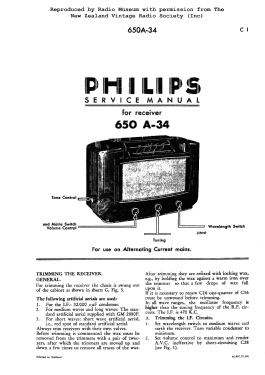 650A /34; Philips Electrical (ID = 2905552) Radio